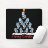 Santa Hat Ugly Xmas Funny Wolf Christmas Tree T Sh Mousepad (Mit Mouse)