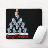 Santa Hat Ugly Xmas Funny Wolf Christmas Tree T Sh Mousepad (Mit Mouse)