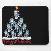 Santa Hat Ugly Xmas Funny Wolf Christmas Tree T Sh Mousepad (Vorne)