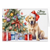Santa Hat Yellow Labrador Retriever Christmas (Vorderseite (Horizontal))
