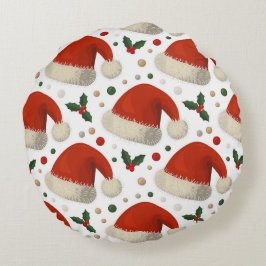 Santa Hats Rundes Kissen