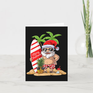 Santa Hawaiian Surfing T Shirt Weihnachtssommer Su Karte