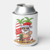 Santa Hawaiian Surfing Weihnachtssurf Hawai Dosenkühler (Kanne Vorderseite)