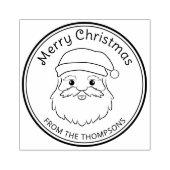 Santa Head Line Art Illustration mit benutzerdefin Gummistempel (Prägung)