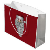 Santa Head mit Curry Bart Große Geschenktüte (Rückseite Schrägansicht)