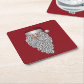 Santa Head mit Curry Bart Red Rechteckiger Pappuntersetzer (angewinkelt)