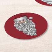 Santa Head mit Curry Bart Red Runder Pappuntersetzer (Angewinkelt)