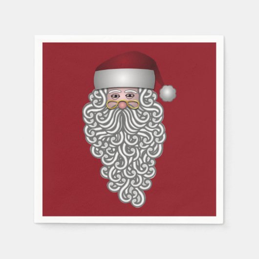 Santa Head mit Curry Bart Red Serviette (Vorderseite)