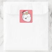 Santa Head niedlich Quadratischer Aufkleber (Tasche)
