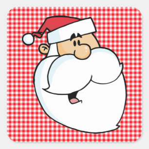Santa Head niedlich Quadratischer Aufkleber