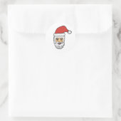 Santa Head Round Aufkleber (Tasche)