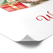 Santa Hedgehog Christmas Wishes Poster (Ecke)