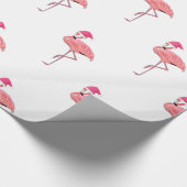 Santa Helper Flamingos Pattern Geschenkpapier (Ecke)