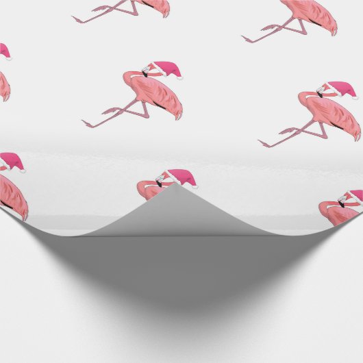 Santa Helper Flamingos Pattern Geschenkpapier (Ecke)