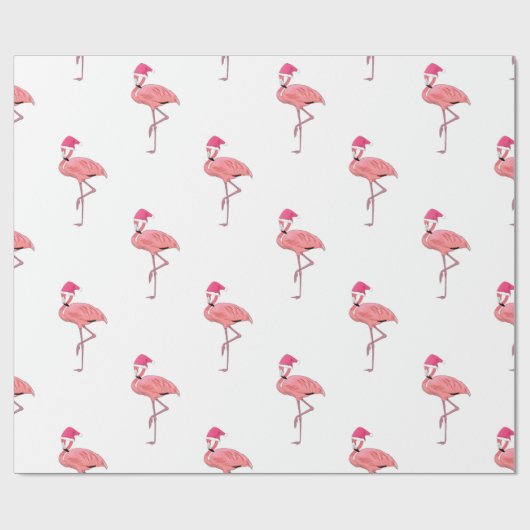 Santa Helper Flamingos Pattern Geschenkpapier (Flach)