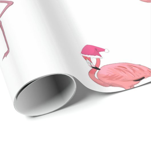 Santa Helper Flamingos Pattern Geschenkpapier (Rolleneckpunkt)