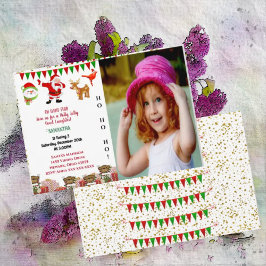 Santa Helper Snowman Bird Weihnachtsfest Geburtsta Einladung