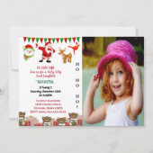 Santa Helper Snowman Bird Weihnachtsfest Geburtsta Einladung (Vorderseite)