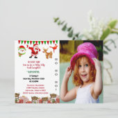 Santa Helper Snowman Bird Weihnachtsfest Geburtsta Einladung (Stehend Vorderseite)