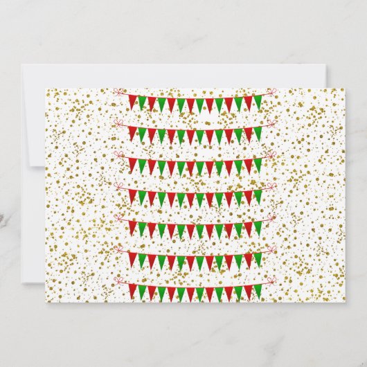 Santa Helper Snowman Bird Weihnachtsfest Geburtsta Einladung (Rückseite)