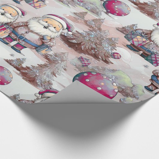 Santa Helpers Elegantes Weihnachtswrapping Paper Geschenkpapier (Ecke)