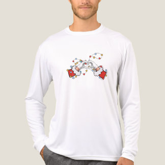 Santa Herz Hände mit Weihnachtsbeleuchtung Tri-Blend Shirt