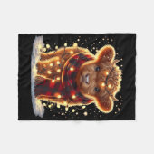 Santa Highland Kuw Weihnachten Weihnachten Weihnac Fleecedecke (Vorderseite (Horizontal))