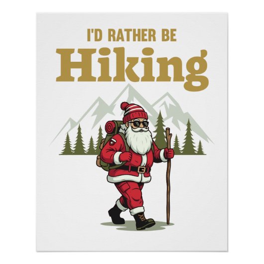 Santa Hiking Poster (Vorderseite)