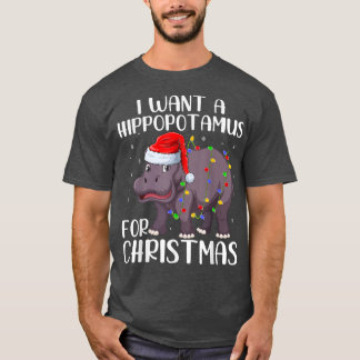 Santa Hippo Weihnachten Lichter Wollte ich einen H T-Shirt