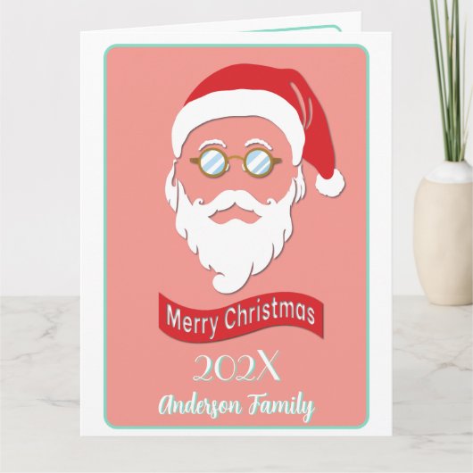 Santa Hipster Style Card Karte (Vorderseite)