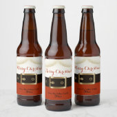 Santa, Ho Ho, frohe Weihnachten Bierflaschenetikett (Flaschen)