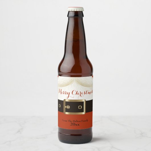Santa, Ho Ho, frohe Weihnachten Bierflaschenetikett (Vorderseite)
