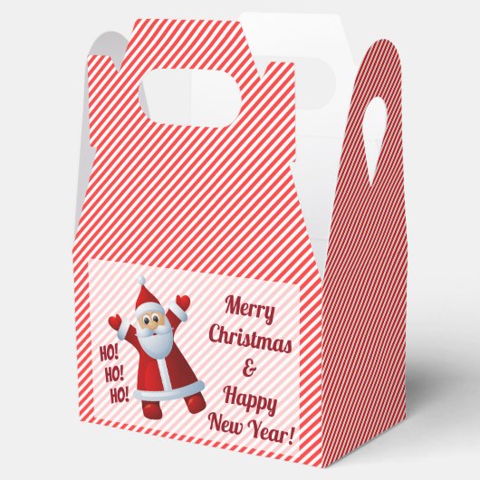Santa Ho! Ho! Ho! Candy Cane Stripes anpassen Geschenkschachtel (Geöffnet)