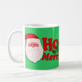 Santa "Ho Ho Ho Frohe Weihnachten" grüne Tasse