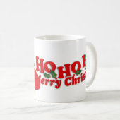 Santa "Ho Ho Ho Frohe Weihnachten" weiße Tasse (VorderseiteRechts)