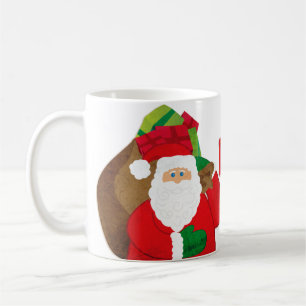Santa "Ho Ho Ho Frohe Weihnachten" weiße Tasse