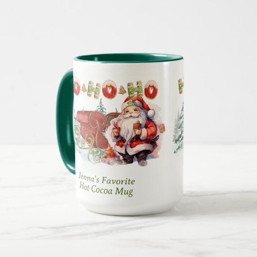 Santa Ho-Ho-Ho Personalisiert-Kaffee-Tasse Tasse (Vorderseite Links)