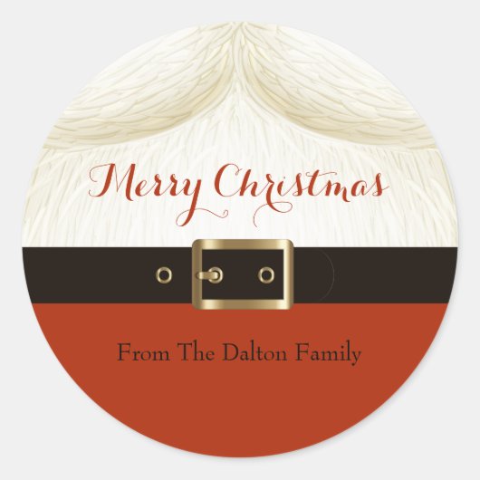 Santa, Ho Ho Ho Runder Aufkleber (Vorderseite)