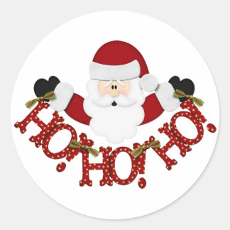 Santa Ho Ho Ho Runder Aufkleber