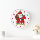 Santa ho ho ho schneebedeckte Weihnachtswandtschaf Große Wanduhr (Zuhause)