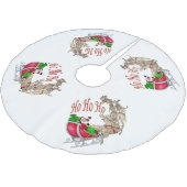 Santa Ho Ho Ho Sleigh Rentier Classic Polyester Weihnachtsbaumdecke (Schrägansicht)
