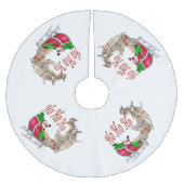 Santa Ho Ho Ho Sleigh Rentier Classic Polyester Weihnachtsbaumdecke (Vorderseite)