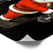 Santa Ho Ho Hold The Plank Christmas Gym Workout F Poster (Ecke)