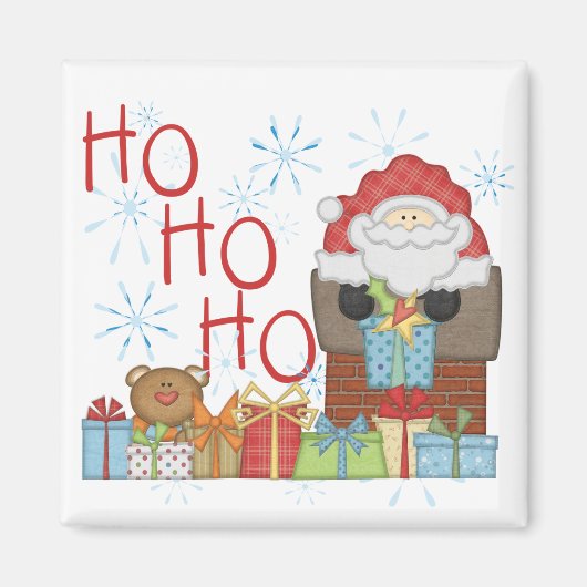 Santa Ho Ho Tshirts und Geschenke Magnet (Vorne)