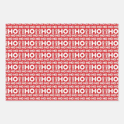 Santa Ho Ho Wrapping Paper - Feierlicher Spaß Geschenkpapier Set (Vorderseite)