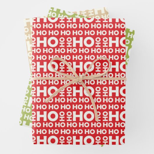 Santa Ho Ho Wrapping Paper - Feierlicher Spaß Geschenkpapier Set (Beispiel)