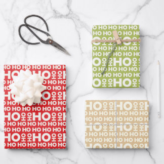 Santa Ho Ho Wrapping Paper - Feierlicher Spaß Geschenkpapier Set