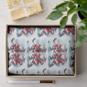 Santa Hockey Player Christmas Tissue Paper Seidenpapier (Geschenk)