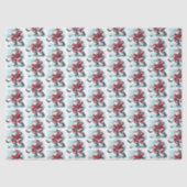 Santa Hockey Player Christmas Tissue Paper Seidenpapier (Vorderseite)