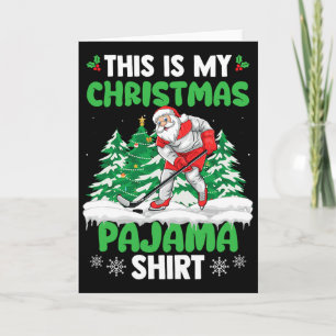 Santa Hockey Spieler Xmas Sportarten Dies Ist Mein Karte